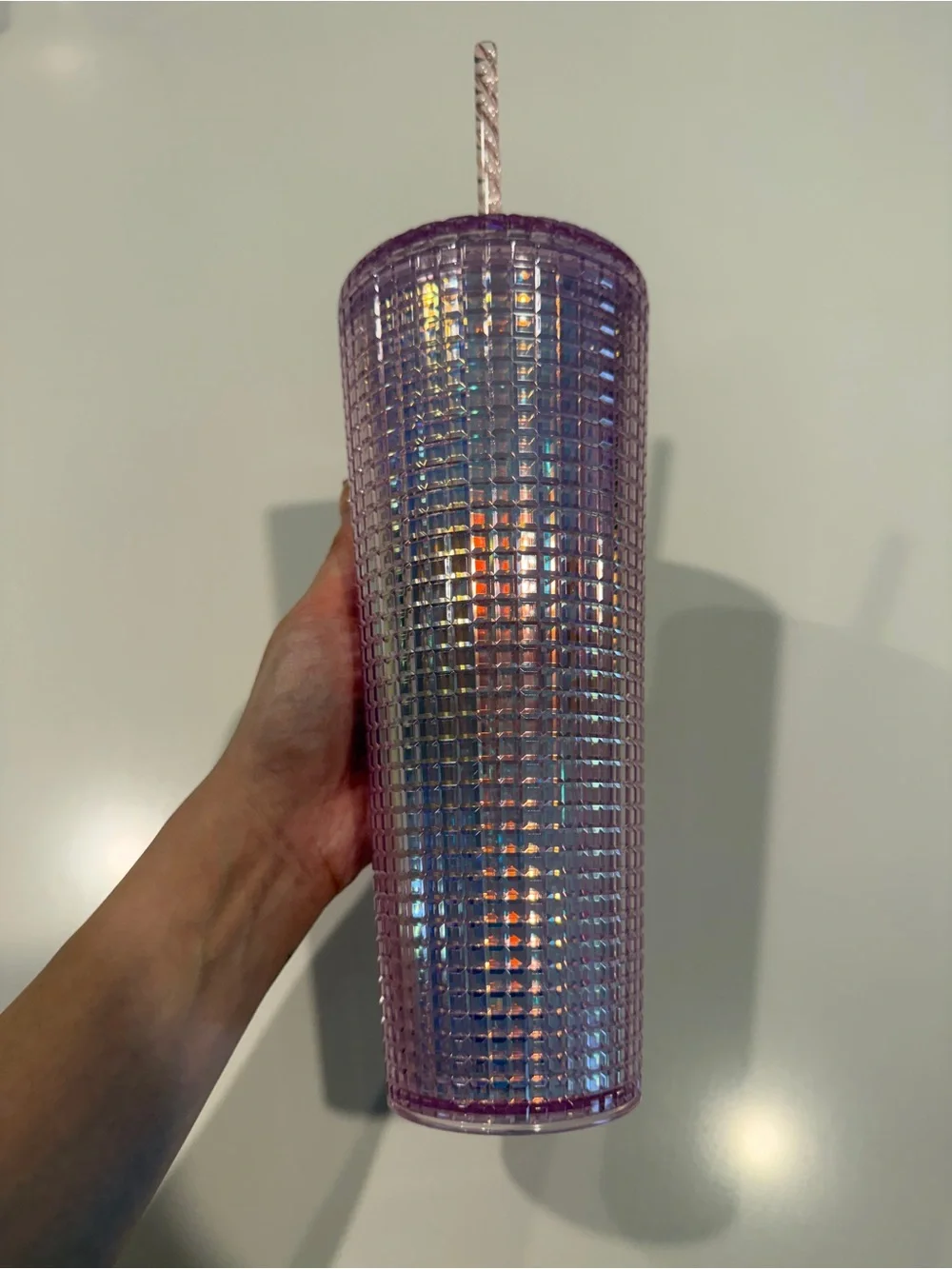 Starbucks Pink Iridescent Studded Cold Cup with Straw